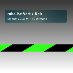 Rubalise plastique 50mm*100m - vert/noir
